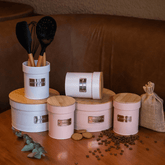 Lata Porta Condimentos Café Rosa e Rose Gold Matte Coffee 1 Litro 14,5cm x 11,2cm - Ela Decora